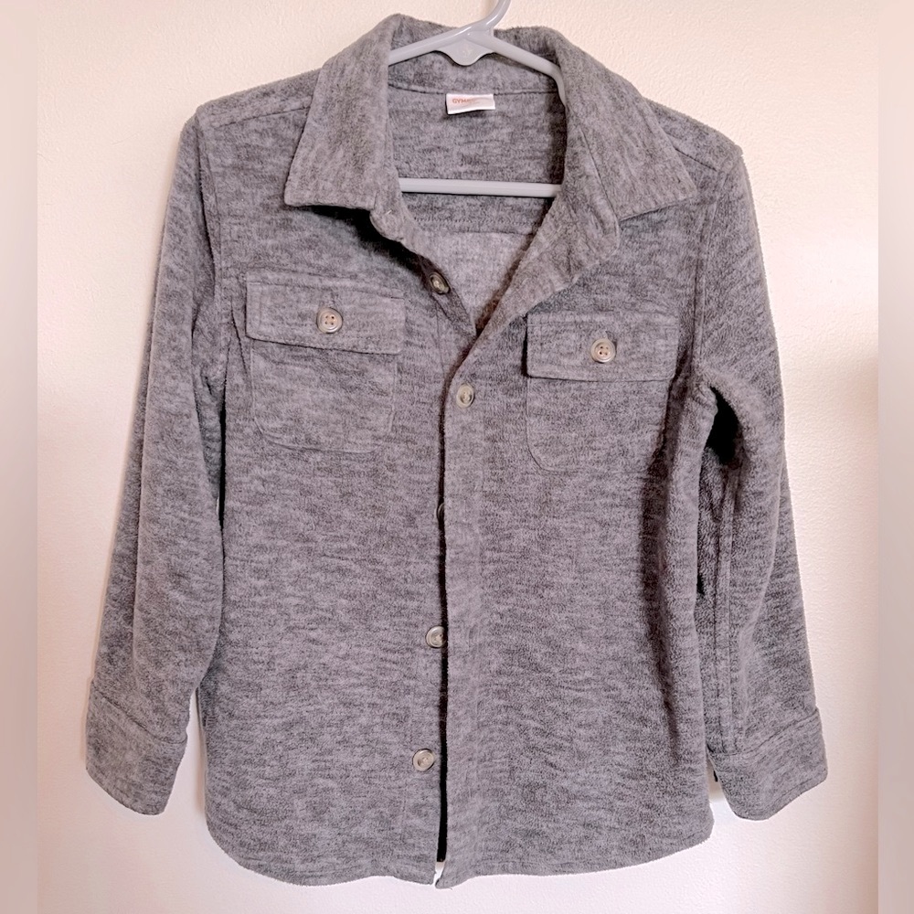 Gymboree Kids Gray Soft Fleece Button Down Flannel Shirt Size 4T